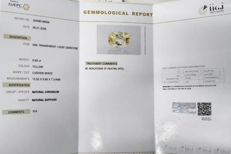 Yellow Sapphire - 8.93 Carat