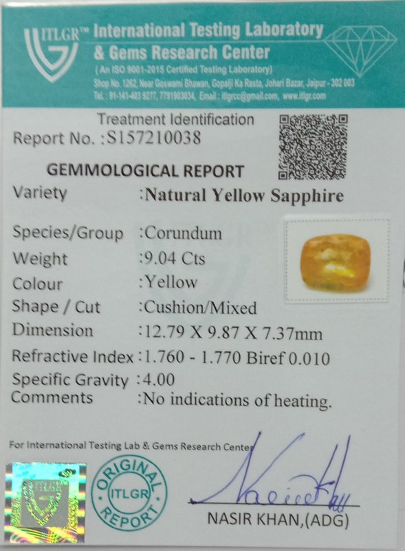 Yellow Sapphire - 9.04 Carat