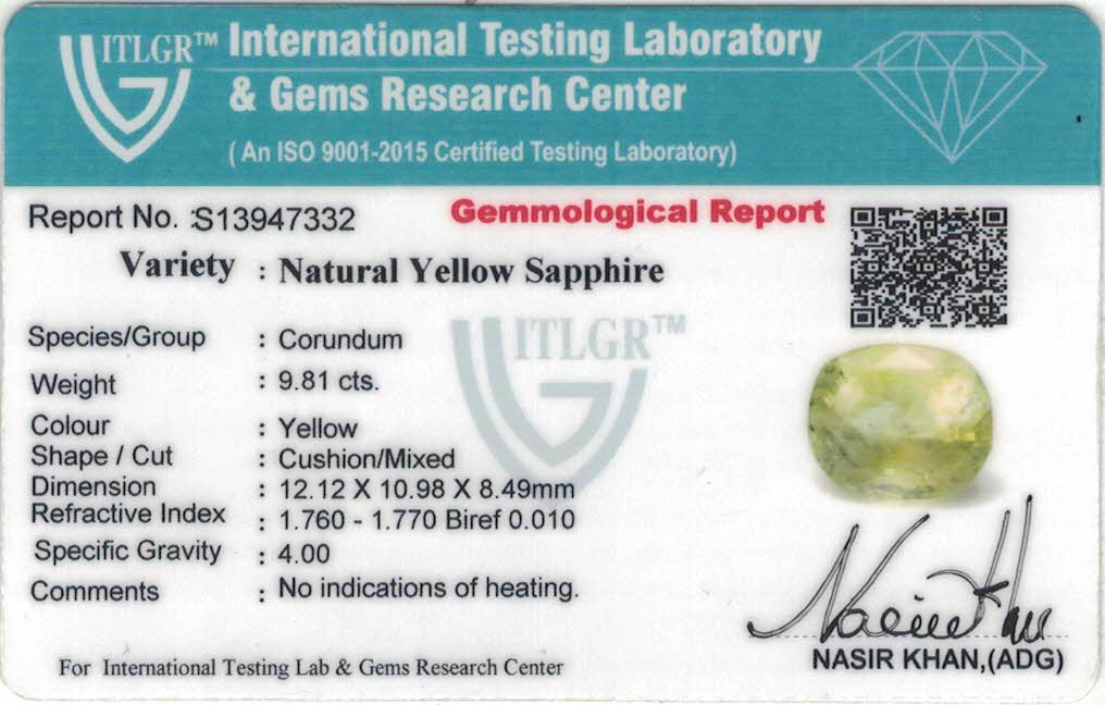 Yellow Sapphire - 9.81 Carat