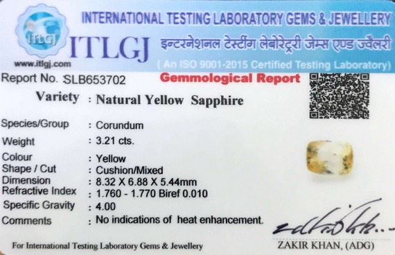 Yellow Sapphire - 3.21 Carat