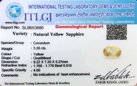 Yellow Sapphire - 3.26 Carat