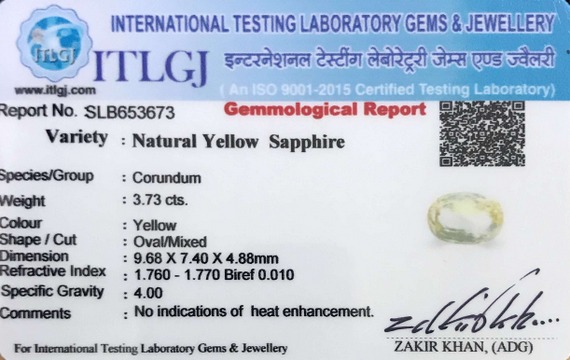 Yellow Sapphire - 3.73 Carat