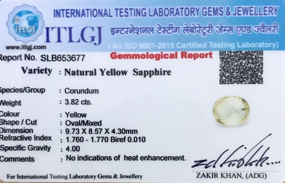 Yellow Sapphire - 3.82 Carat