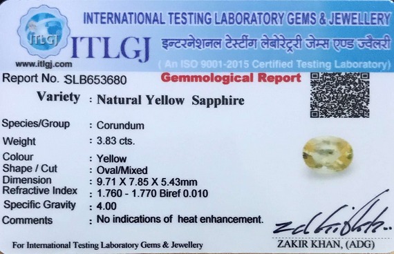 Yellow Sapphire - 3.83 Carat