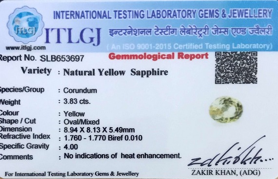 Yellow Sapphire - 3.83 Carat