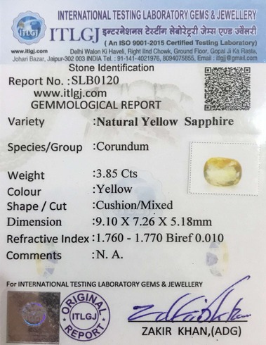 Yellow Sapphire - 3.85 Carat