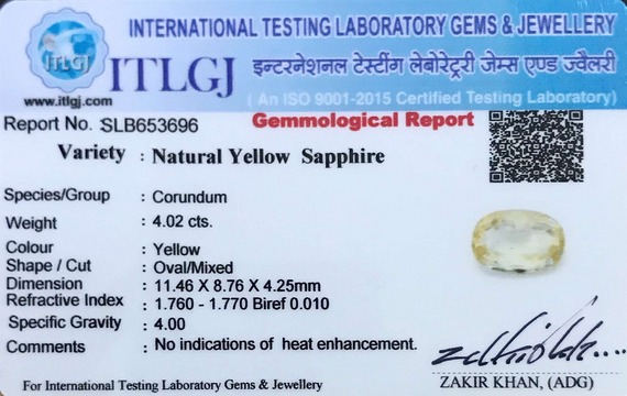 Yellow Sapphire - 4.02 Carat