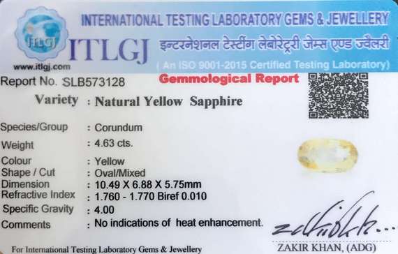 Yellow Sapphire - 4.63 Carat