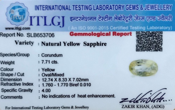 Yellow Sapphire - 7.71 Carat