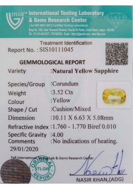 Yellow Sapphire - 3.52 Carat