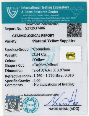 Yellow Sapphire - 2.54 Carat