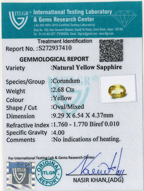 Yellow Sapphire - 2.68 Carat