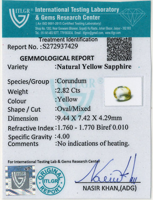 Yellow Sapphire - 2.82 Carat