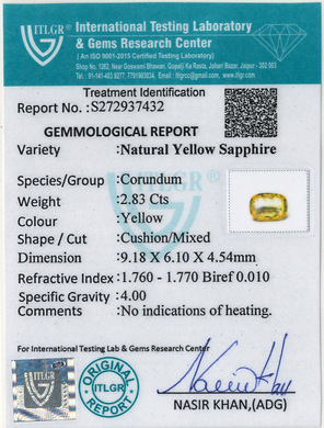 Yellow Sapphire - 2.83 Carat