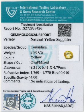 Yellow Sapphire - 2.90 Carat