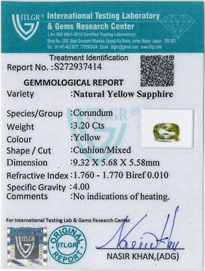 Yellow Sapphire - 3.20 Carat
