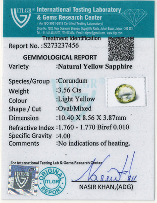 Yellow Sapphire - 3.57 Carat
