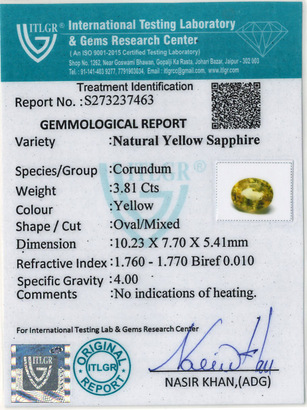 Yellow Sapphire - 3.81 Carat