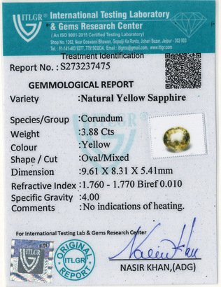 Yellow Sapphire - 3.88 Carat