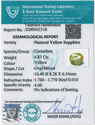 Yellow Sapphire - 4.83 Carat