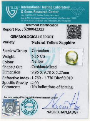 Yellow Sapphire - 5.15 Carat