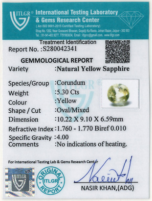 Yellow Sapphire - 5.30 Carat