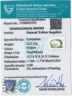 Yellow Sapphire - 5.23 Carat