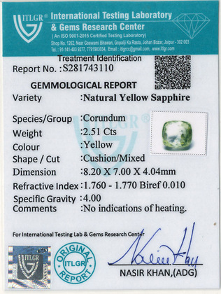 Yellow Sapphire - 2.51 Carat