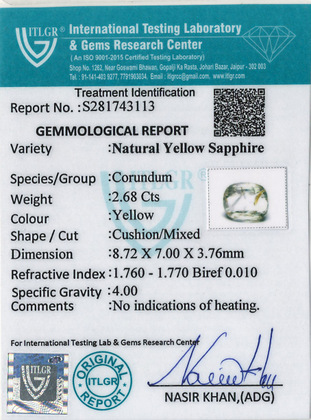 Yellow Sapphire - 2.68 Carat