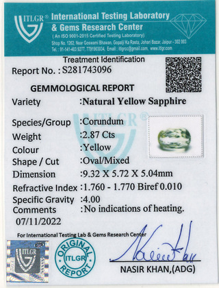 Yellow Sapphire - 2.87 Carat