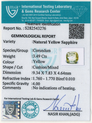Yellow Sapphire - 3.49 Carat