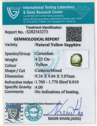 Yellow Sapphire - 4.25 Carat