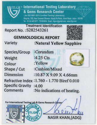 Yellow Sapphire - 4.25 Carat