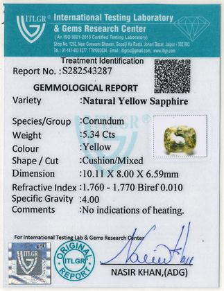 Yellow Sapphire - 5.34 Carat