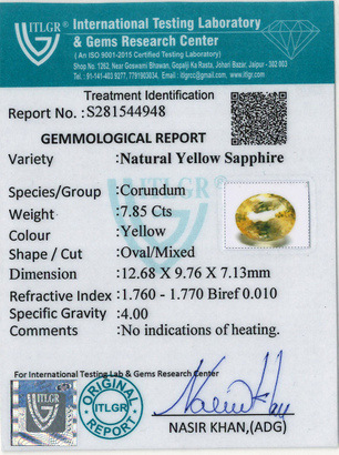 Yellow Sapphire - 7.85 Carat