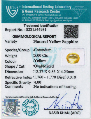 Yellow Sapphire - 5.00 Carat