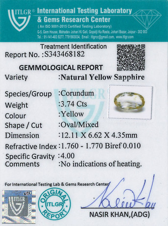 Yellow Sapphire - 3.74 Carat