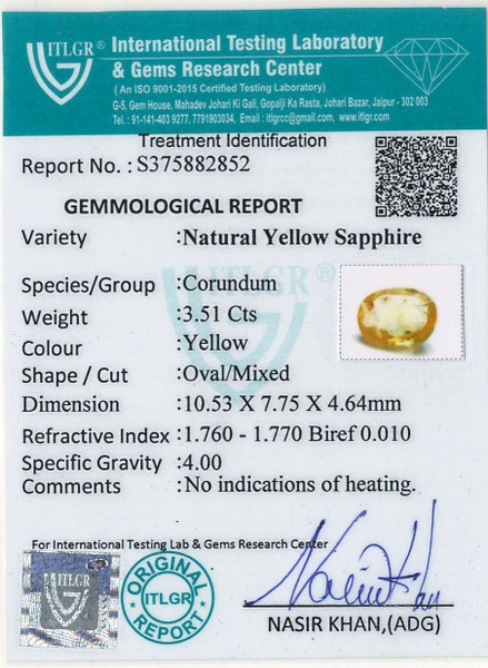 Yellow Sapphire - 3.51 Carat