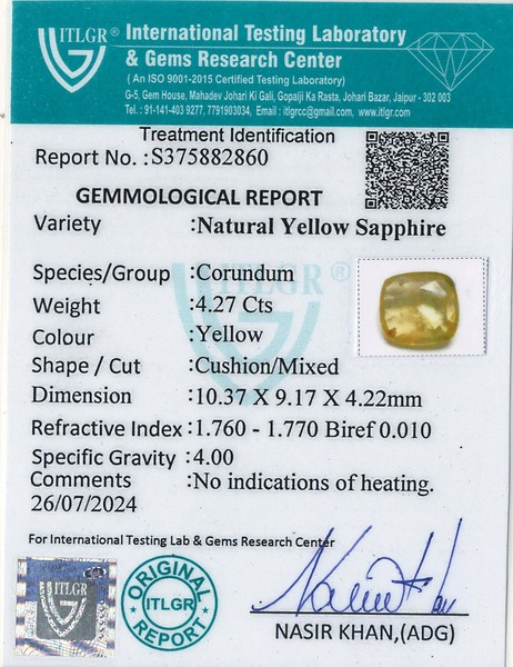 Yellow Sapphire - 4.27 Carat