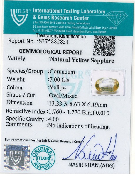 Yellow Sapphire - 7 Carat