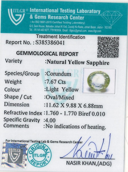 Yellow Sapphire - 7.67 Carat