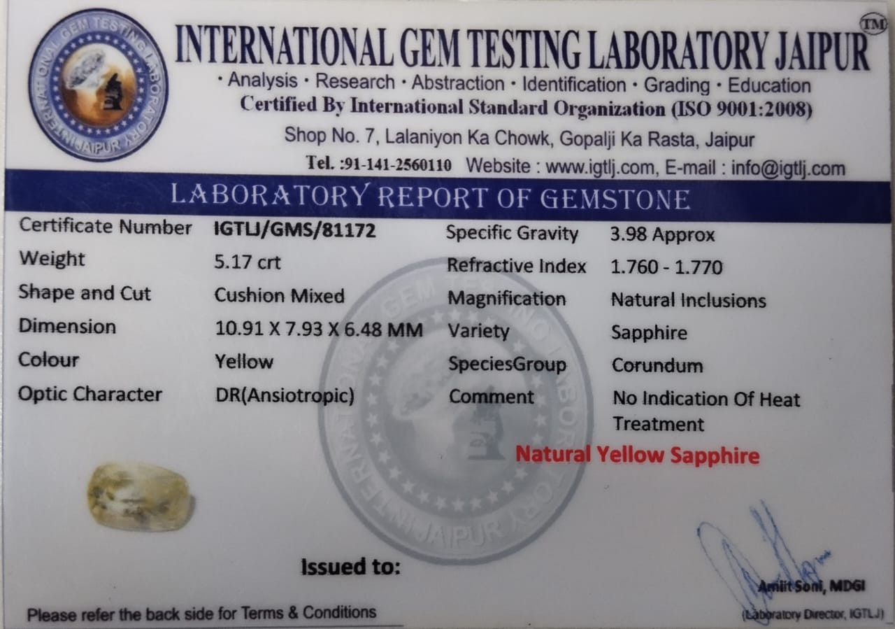 Yellow Sapphire - 5.17 Carat