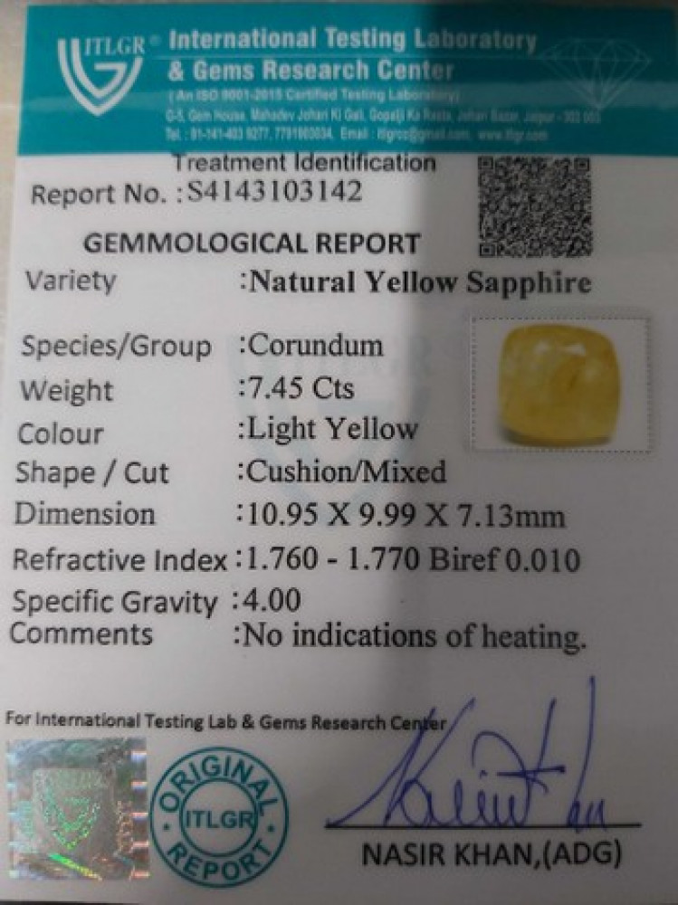 Yellow Sapphire - 7.45 Carat