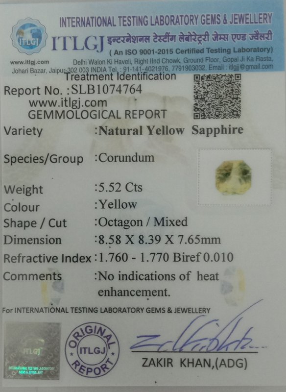Yellow Sapphire - 5.52 Carat