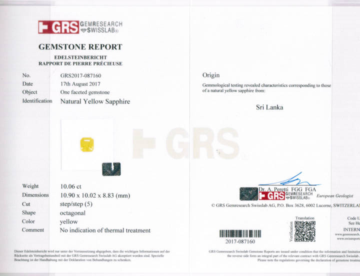 Yellow Sapphire - 10.06 Carat