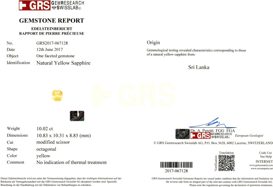 Yellow Sapphire - 10.02 Carat