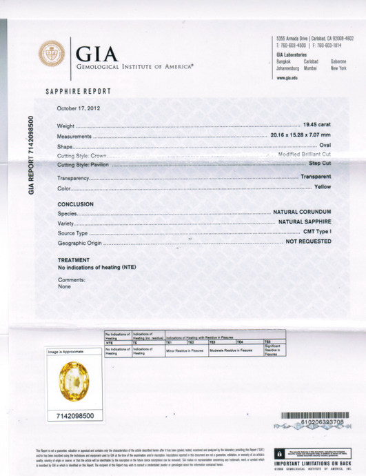 Yellow Sapphire - 19.45 Carat