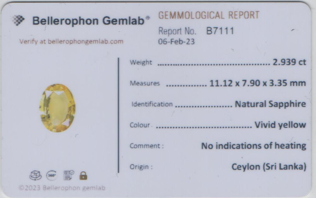 Yellow Sapphire - 2.93 Carat