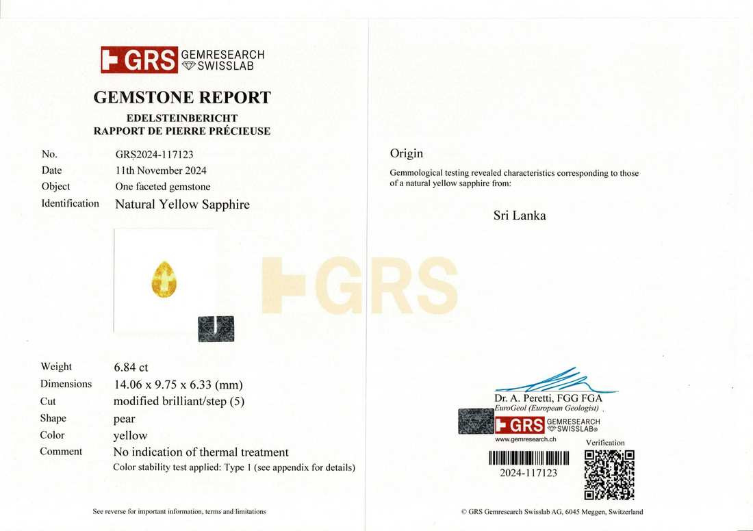 Yellow Sapphire - 6.84 Carat