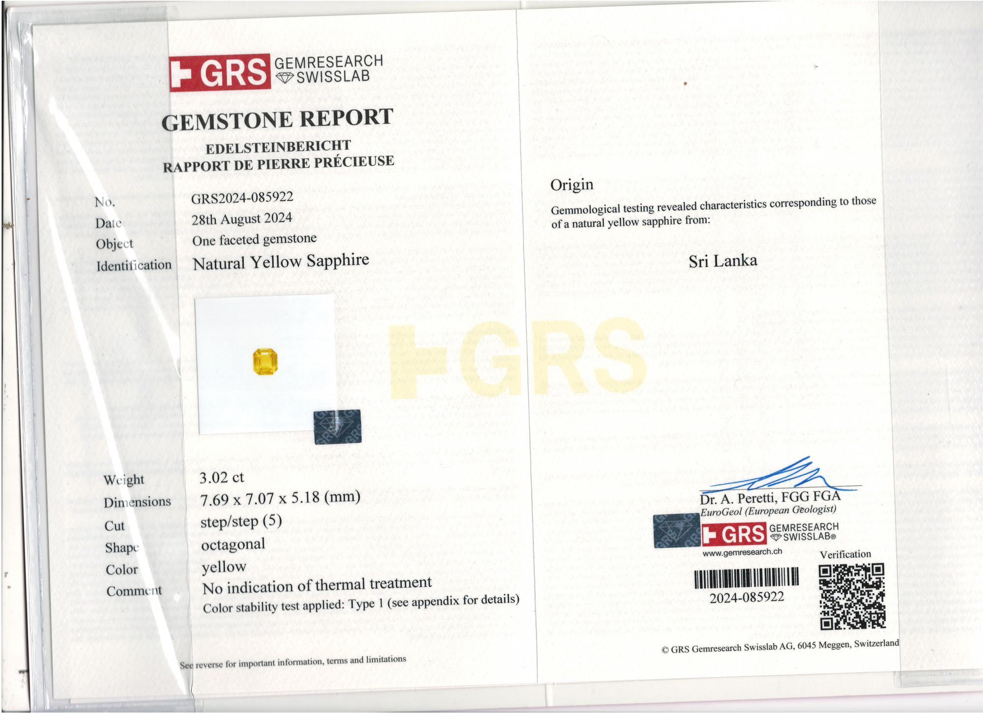Yellow Sapphire - 3.02 Carat